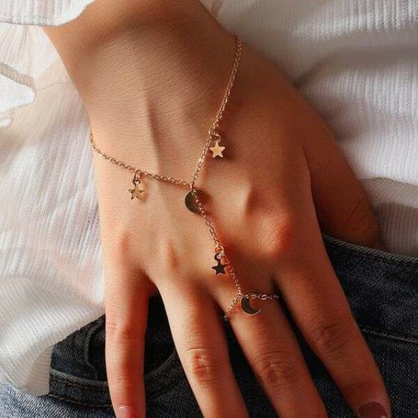 Fashion Simple Double Finger Star gold