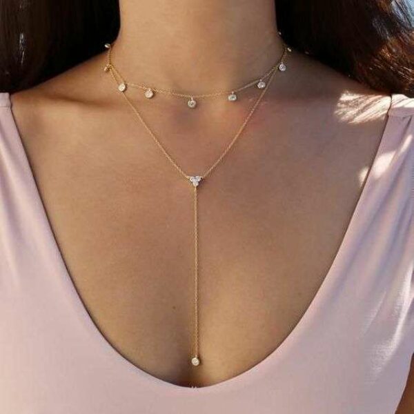 Fashion Full Diamond Multi-layer Necklace set