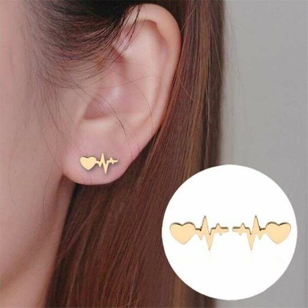 ECG Heart Earrings
