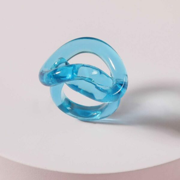 Fashion Transparent Acrylic Resin Heart-Shape Ring