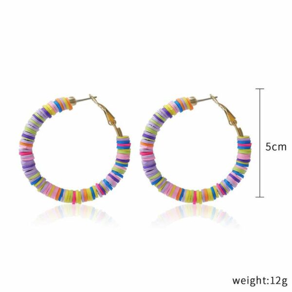 Multi Colour C Shaped Hoop Earrings