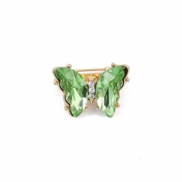 Green Gemstone Butterfly Pin