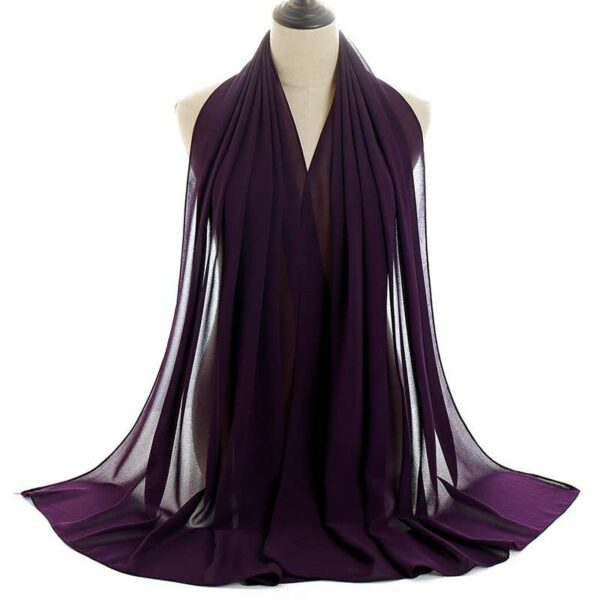 Dark Purple Fashion Chiffon Scarf