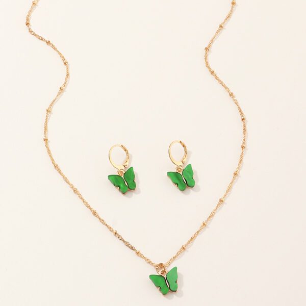 Butterfly Earrings and Necklace Set