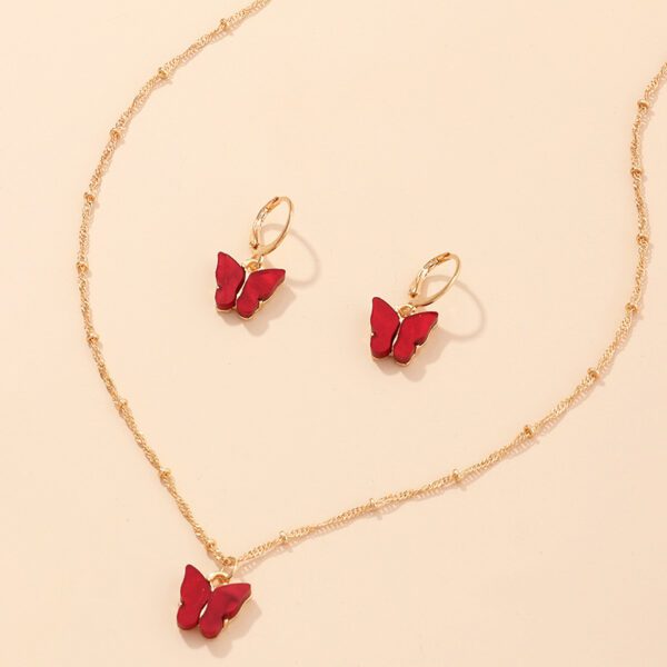 Butterfly Earrings and Necklace Set