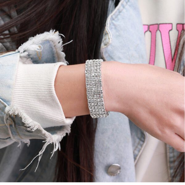 Rhinestone Silver Bangle