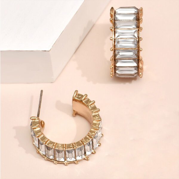 Clear Rhinestone Cut Earrings