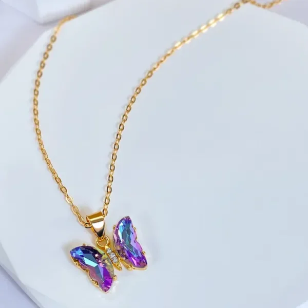 Butterfly Pendant Necklace Set