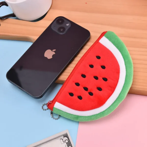 Watermelon Plush Zipper Wallet
