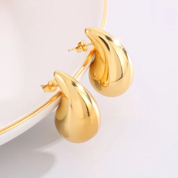Gold Water Droplets Earrings