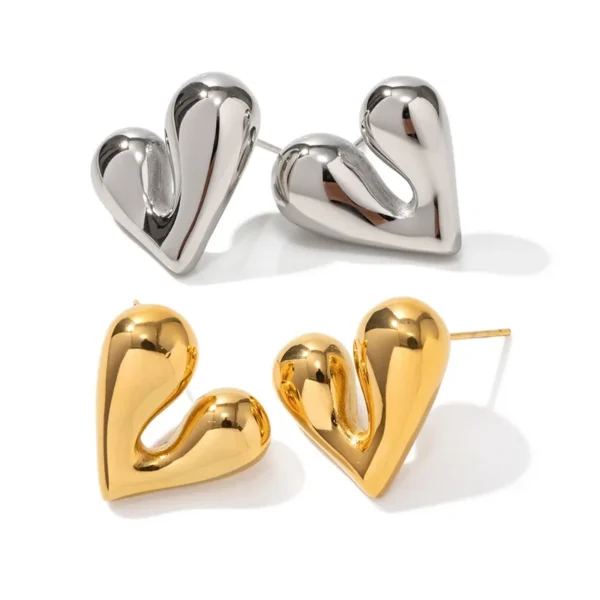 Bubble Heart Stud Earrings