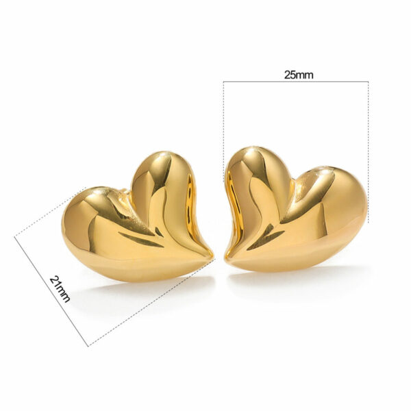 Chunky Gold Heart Earrings