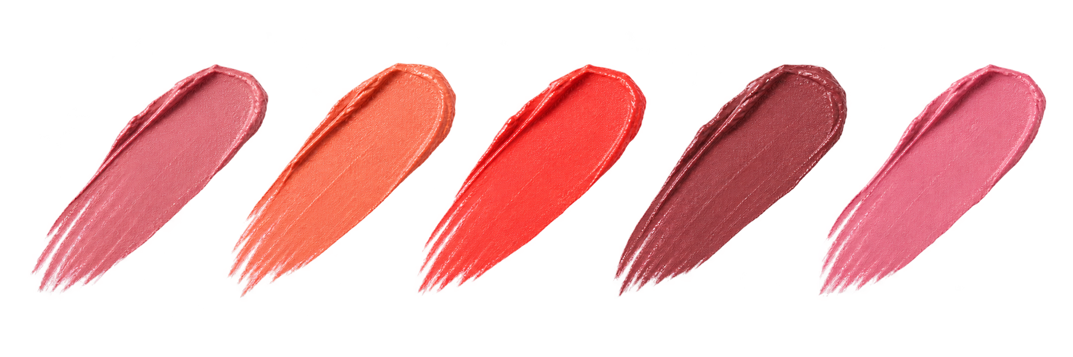 Five angled rosy makeup swatches-1